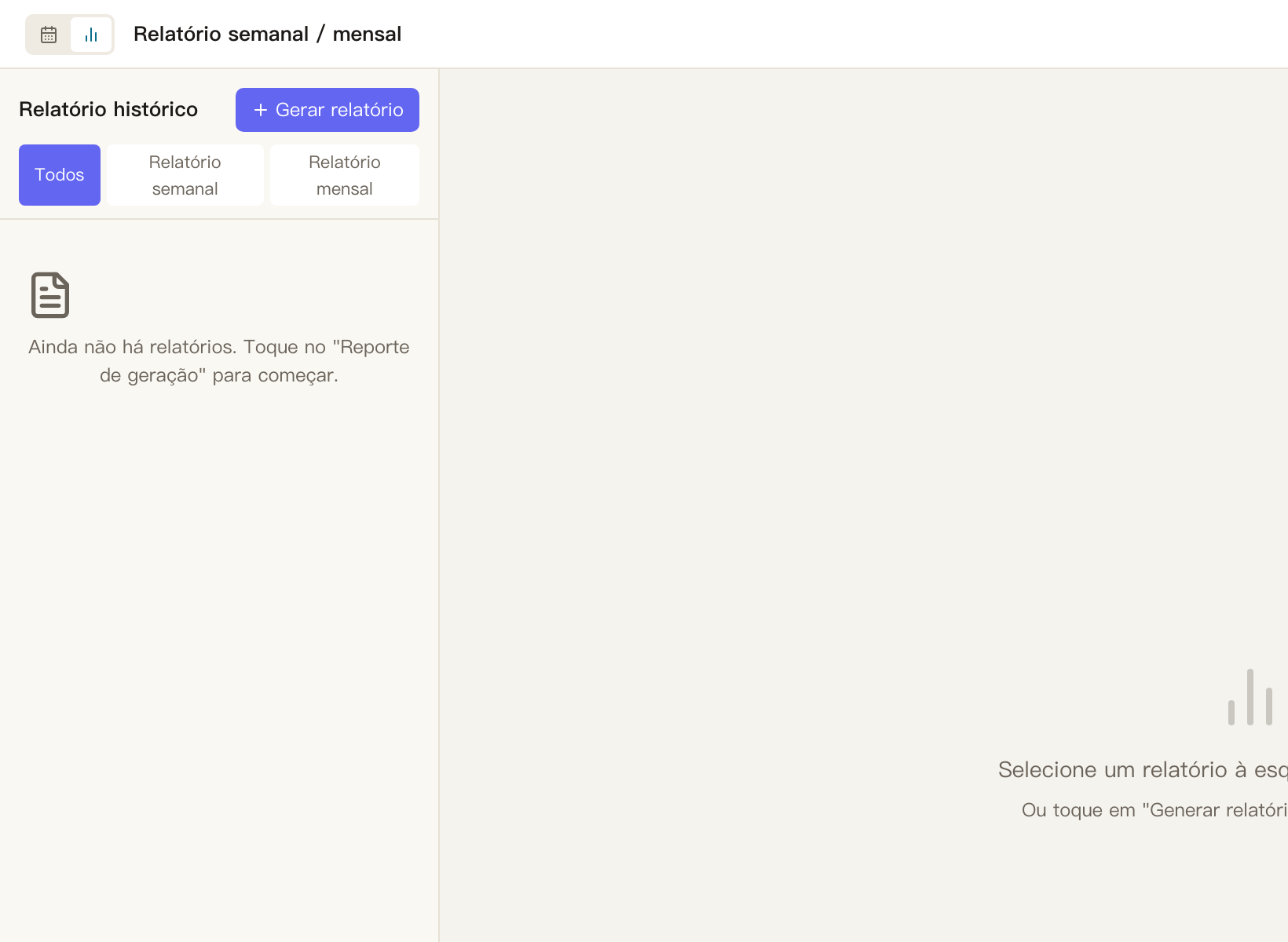 Tarefas · ✅ Vista de relatórios: AI escreve os seus relatórios semanais e mensais