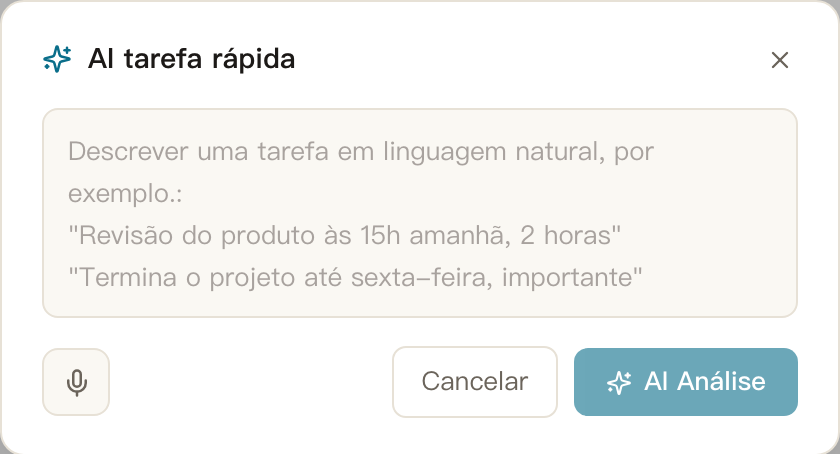 Tarefas · AI tarefa rápida 🎯
