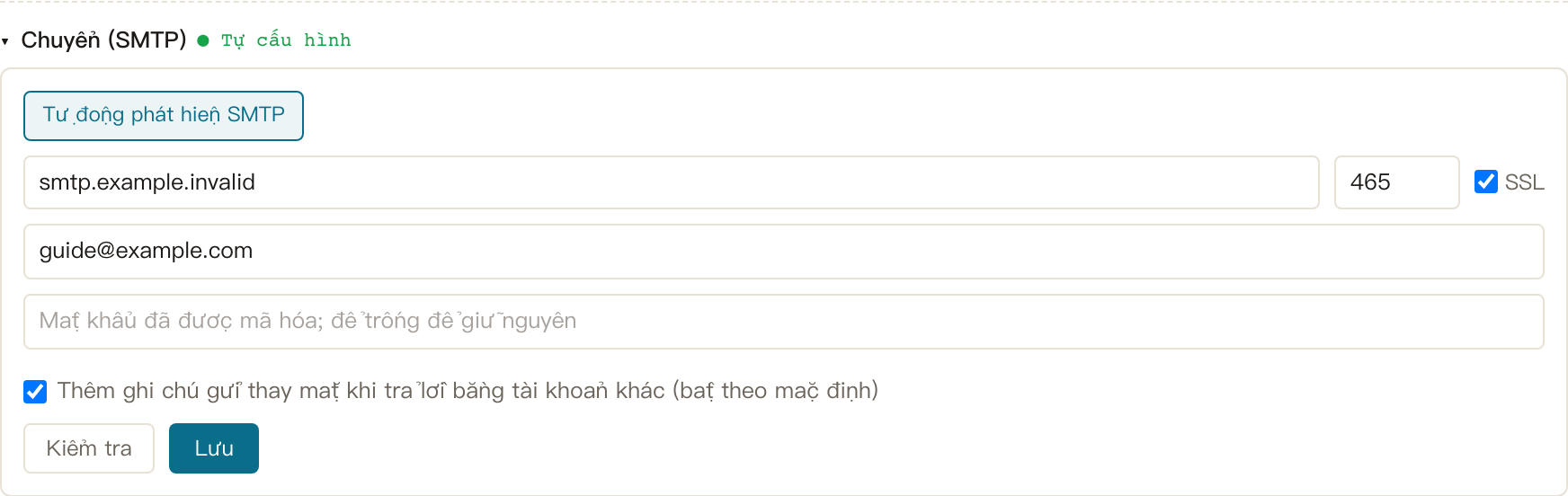 Thư · Chuyển (SMTP)