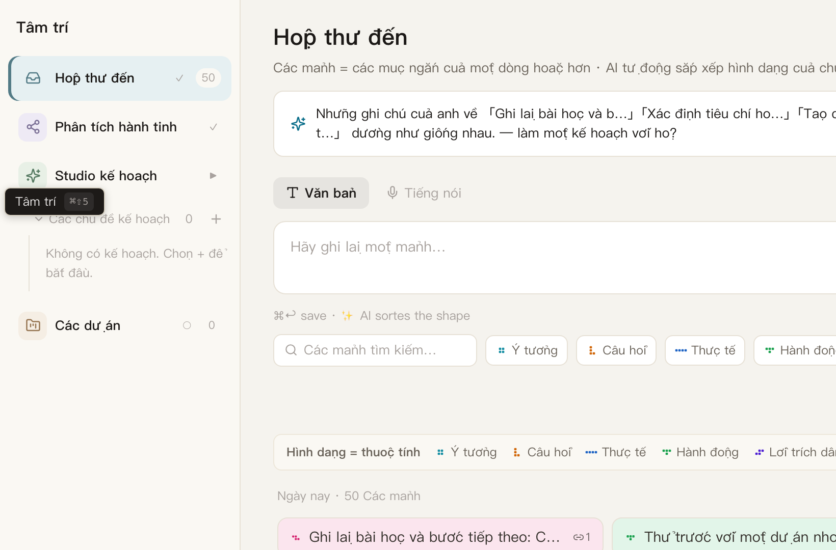 MindSparks · MindSparks: Capture Fragments (bao gồm cả di động)